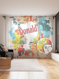 Фототюль JoyArty "Яркий Дональд", 145x265см (2 полотна со шторной лентой + 50 крючков)