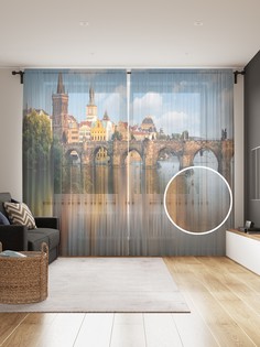 Фототюль JoyArty "Душа города", 145x265см (2 полотна со шторной лентой + 50 крючков)