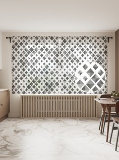 Фототюль JoyArty "Пирамиды моно", 145x180 см (2 полотна со шторной лентой + 50 крючков)