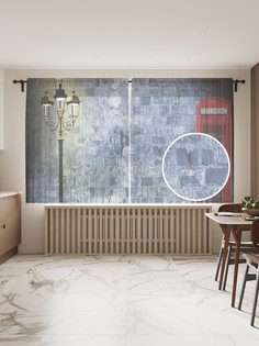 Фототюль JoyArty "Ночной звонок", 145x180 см (2 полотна со шторной лентой + 50 крючков)