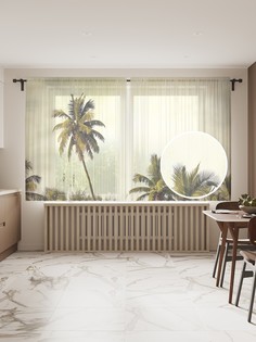 Фототюль JoyArty "Необычная пальма", 145x180 см (2 полотна со шторной лентой + 50 крючков)