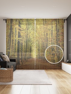 Фототюль JoyArty "Теплая осень", 145x265см (2 полотна со шторной лентой + 50 крючков)