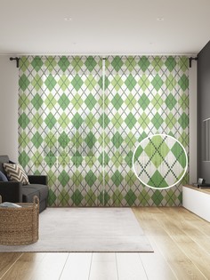 Фототюль JoyArty "Праздничные ромбы", 145x265см (2 полотна со шторной лентой + 50 крючков)