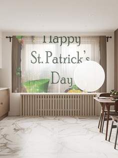 Фототюль JoyArty "Счастливого дня Святого Патрика" 145x180см, 2 полотна, лента, 50 крючков