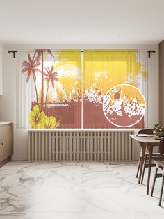 Фототюль JoyArty "Райский островок", 145x180 см (2 полотна со шторной лентой + 50 крючков)