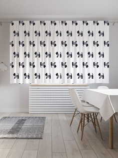 Классические шторы JoyArty "Пес в полосатой одежде", Oxford DeLux, 2 полотна 145x180 см