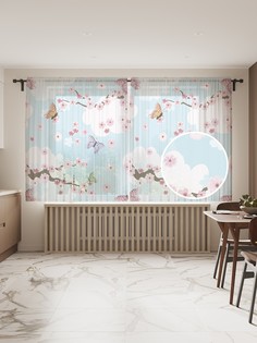 Фототюль JoyArty "Небесные ветви", 145x180 см (2 полотна со шторной лентой + 50 крючков)