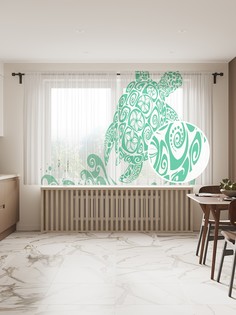 Фототюль JoyArty "Черепаха на волнах" 145x180см (2 полотна со шторной лентой + 50 крючков)