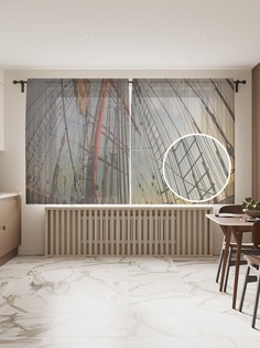 Фототюль JoyArty "Борт корабля", 145x180 см (2 полотна со шторной лентой + 50 крючков)