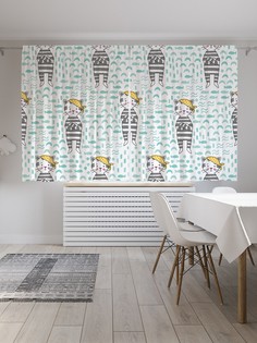 Шторы JoyArty с фотопечатью "Полосатый кот" из сатена, 290х180 см