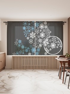 Фототюль JoyArty "Снежный образ", 145x180 см (2 полотна со шторной лентой + 50 крючков)