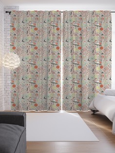 Шторы JoyArty с фотопечатью "Винтаж японской кухни" из сатена, 290х265 см