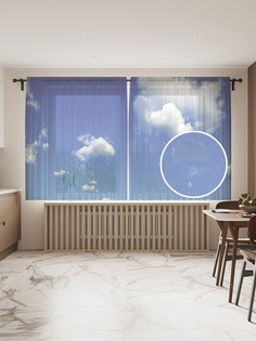 Фототюль JoyArty "Облачное небо", 145x180 см (2 полотна со шторной лентой + 50 крючков)
