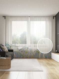 Фототюль JoyArty "Непонятные цветы", 145x265см (2 полотна со шторной лентой + 50 крючков)