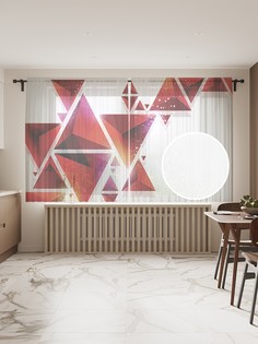 Фототюль JoyArty "Драгоценные пирамиды" 145x180см, 2 полотна, лента, 50 крючков