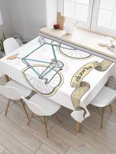 Скатерть прямоугольная JoyArty "Винтажный велосипед" из сатена, 120x145 см