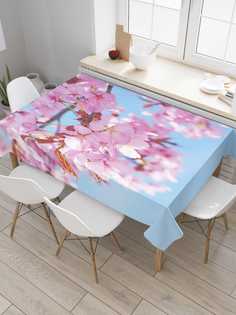 Скатерть прямоугольная JoyArty "Ветвь японской вишни" из сатена, 120x145 см
