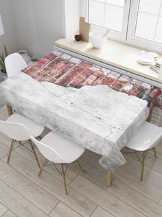 Скатерть прямоугольная JoyArty "Обшарпаная стена" из сатена, 120x145 см