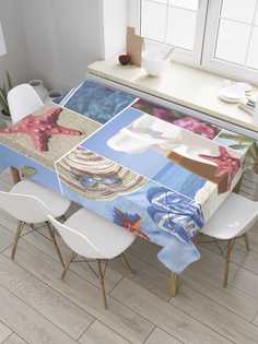 Скатерть прямоугольная JoyArty "Воспоминания о море" из сатена, 120x145 см
