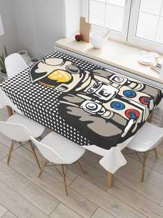 Скатерть прямоугольная JoyArty "Серьезный космонавт" из сатена, 120x145 см