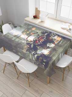 Скатерть прямоугольная JoyArty "Роботы будущего" из сатена, 120x145 см