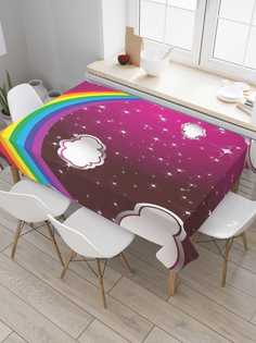 Скатерть прямоугольная JoyArty "Космическая радуга" из сатена, 120x145 см
