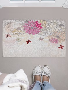 Придверный коврик JoyArty "Мечтательные бабочки" для обуви 75x45 см
