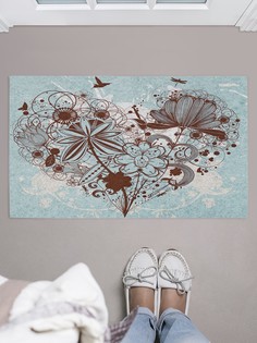 Придверный коврик JoyArty "Букет из ажурных цветов" для обуви 75x45 см