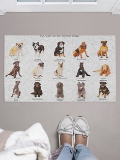 Придверный коврик JoyArty "Виды больших собак" для обуви 75x45 см