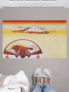 Придверный коврик JoyArty "Фудзияма на японском веере" для обуви 75x45 см