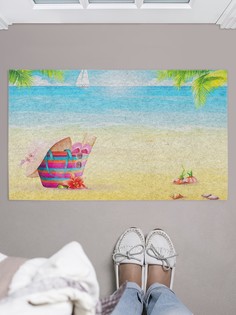 Придверный коврик JoyArty "Корзина пляжника" для обуви 75x45 см