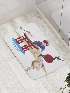 Коврик JoyArty "Японская борьба сумо" для ванной, сауны, бассейна, 77х52 см