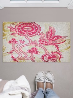 Придверный коврик JoyArty "Ажурные цветы и птица" для обуви 75x45 см