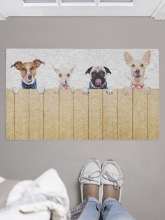 Придверный коврик JoyArty "Подглядывающие собаки" для обуви 75x45 см