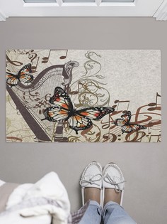 Придверный коврик JoyArty "Музыкальные бабочки" для обуви 75x45 см