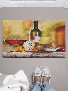 Придверный коврик JoyArty "Вино к сырам" для обуви 75x45 см