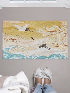 Придверный коврик JoyArty "Японские журавли в небе" для обуви 75x45 см