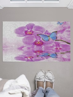 Придверный коврик JoyArty "Бабочка на орхидее" для обуви 75x45 см