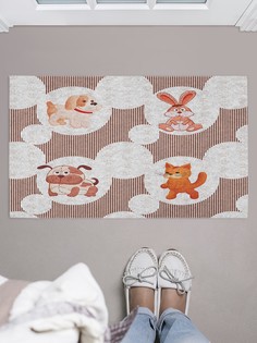 Придверный коврик JoyArty "Облачные животные" для обуви 75x45 см