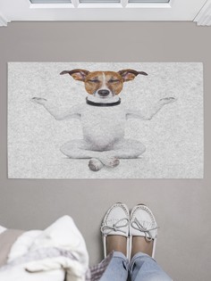 Придверный коврик JoyArty "Медитирующая собака" для обуви 75x45 см