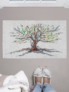 Придверный коврик JoyArty "Музыкальное дерево" для обуви 75x45 см