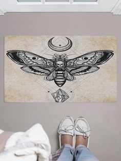 Придверный коврик JoyArty "Лунная бабочка с черепом" для обуви 75x45 см