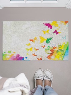 Придверный коврик JoyArty "Фантазия с бабочками" для обуви 75x45 см