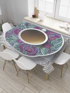 Скатерть прямоугольная JoyArty "Чашка кофе на столе" из сатена, 120x145 см