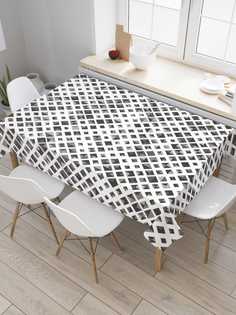 Скатерть прямоугольная JoyArty "Пирамиды моно" из сатена, 120x145 см