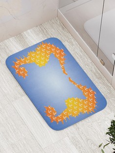 Коврик противоскользящий JoyArty "Узорчатые коньки" для ванной, сауны, бассейна, 77х52 см