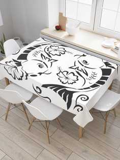 Скатерть прямоугольная JoyArty "Японские рыбы" из сатена, 120x145 см