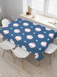 Скатерть прямоугольная JoyArty "Бейсбольная ночь" из сатена, 120x145 см