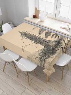 Скатерть прямоугольная JoyArty "Древний японский храм" из сатена, 120x145 см