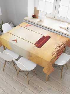 Скатерть прямоугольная JoyArty "Колибри у качели" из сатена, 120x145 см